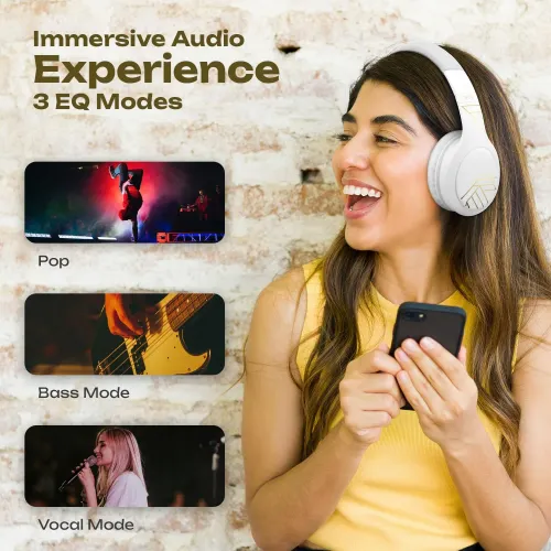 Słuchawki bezprzewodowe PowerLocus P19 White Nauszne Bluetooth 5.3 Biały