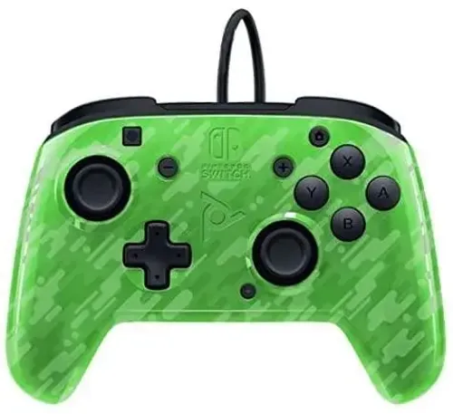 Pad PDP Faceoff Deluxe+ Audio do Nintendo Switch Przewodowy camo zielony