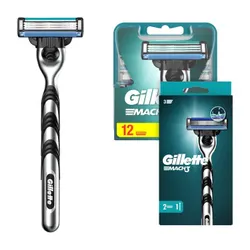 Golarka GILLETTE Mach3 + Ostrza do golarki GILLETTE Mach3 (14 sztuk)