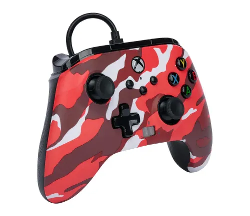 Pad PowerA Enhanced Red Camo do Xbox Series X/S, Xbox One, PC Przewodowy