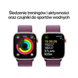 Apple Watch Series 10 GPS koperta 46mm aluminium różowe złoto opaska sportowa dojrzała śliwka