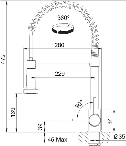 Bateria FRANKE Pola Semi Pro 115.0735.628 Chrom