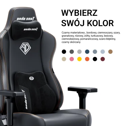 Fotel Anda Seat Kaiser 3E XL Gamingowy do 150kg Skóra ECO Czarny