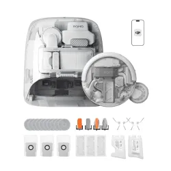 Robot sprzątający DJI Romo P2 Clean More Combo Funkcja mopowania Stacja oczyszczająca Tworzenie mapy pomieszczenia Funkcje AI Biały