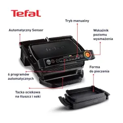 Grill elektryczny Tefal GC714834 OptiGrill+ Snacking&Baking 600cm2 Programy automatyczne