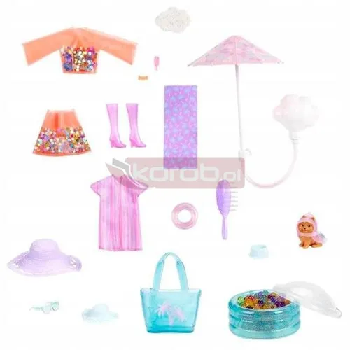 LALKA BARBIE COLOR REVAL zestaw prezentowy SŁOŃCE I DESZCZ HCD24