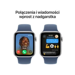 Apple Watch SE 2gen GPS 44mm koperta z aluminium (srebrny) + pasek sportowy rozmiar S/M (denim) 2024 (CPO)