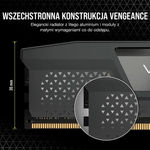 Pamięć RAM Corsair Vengeance DDR5 32GB (2 x 16GB) 6000 Rev E CL36 Memory Kit Black Czarny