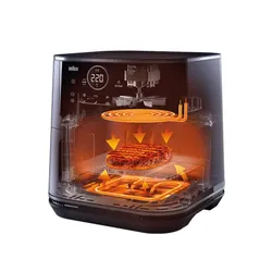Air Fryer Frytkownica beztłuszczowa BRAUN MultiFry 7 HF7076BK 8l z okienkiem do obserwacji postępów gotowania