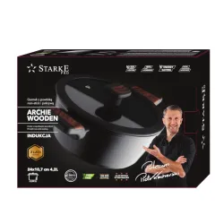 Garnek aluminiowy z pokrywką STARKE PRO ARCHIE WOODEN 4,2 l