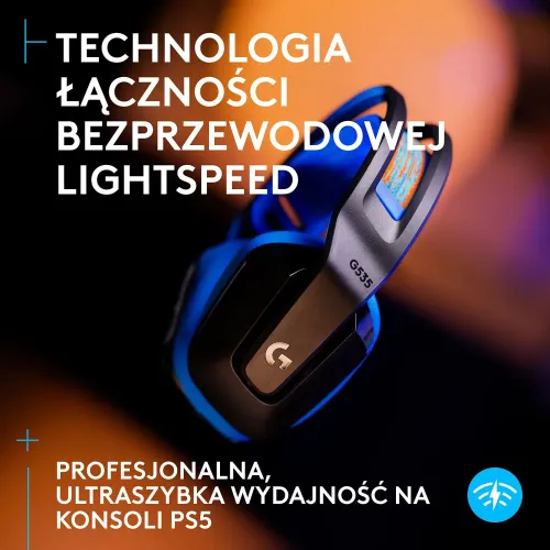 Słuchawki bezprzewodowe z mikrofonem Logitech G535 Lightspeed Nauszne Czarno-niebieski