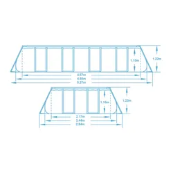 Basen stelażowy Bestway ogrodowy prostokątny 488x244x122 cm zestaw 10w1