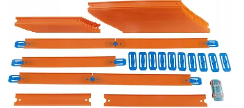 Hot Wheels FTL69 Tory proste 12m + łączniki + auto