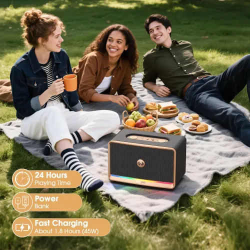 Głośnik Bluetooth W-KING H330 120W Czarny