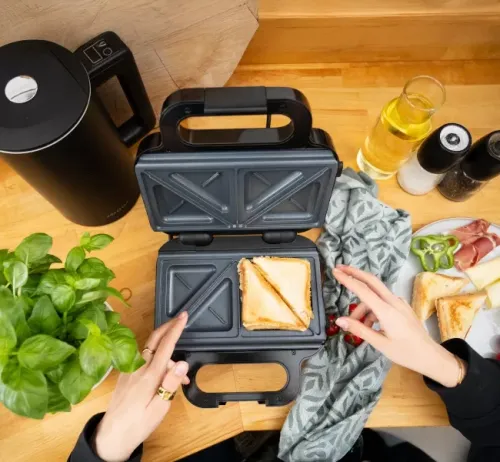 Opiekacz Kohersen Black Matt NX CERAMIC 3w1 Compact Trójkąty Gofry Panini 750W