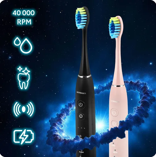 Szczoteczka soniczna BERDSEN Galaxy Duo (2 sztuki) Czarny + Różowy
