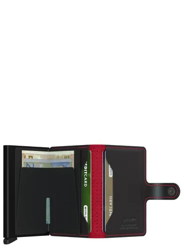 RFID Secrid Miniwallet Perforated Cep Cüzdanı-Siyah / Kırmızı