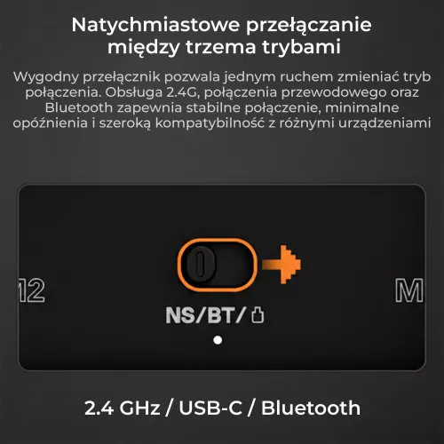 Pad Ajazz GP100 do Nintendo Switch, PC Android, iOS Bezprzewodowy Czarny