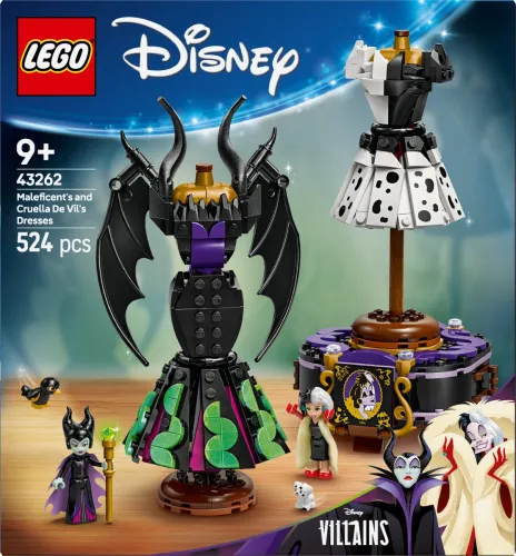 LEGO Klocki Disney 43262 Suknie Diaboliny i Cruelli De Mon