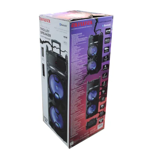 Power Audio Aiwa KBTUS-900 90W Bluetooth Radio FM Mikrofon Karaoke Czarny