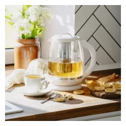 ADLER CR 1290 2 l biały - czajnik elektryczny bezprzewodowy szklany z zaparzaczem