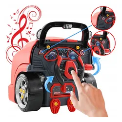 Duża ciężarówka mechaniczna z silnikiem do skręcania dla dzieci z dźwiękiem I światłami