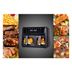 Air Fryer Frytkownica beztłuszczowa ELDOM FR220 Dualo 11l z podwójnym koszem i okienkiem do obserwacji postępów gotowania