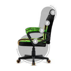 Fotel HUZARO Ranger 1.0 Pixel Mesh Czarno-zielony