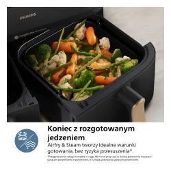 Air fryer Philips Ovi Dual Basket NA552/00 2750W 9l Aplikcja mobilna Gotowanie na parze