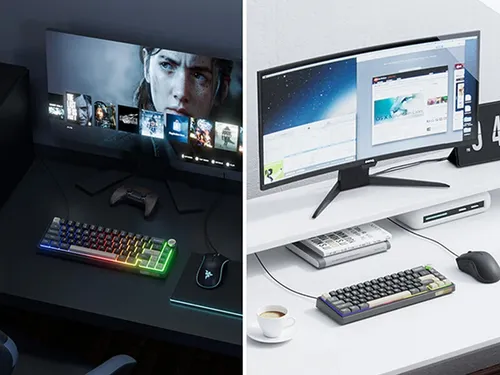 Klawiatura ROYAL KLUDGE R65 RGB Chartreuse Switch Czarno-brązowy