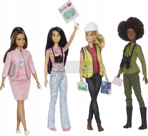 Lalka Barbie Kolekcjonerska ECO Leadership Team zestaw 4 lalek HCN25