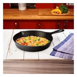 Patelnia żeliwna LODGE SEMI DI GHISA DUŻA CZARNA 22 cm