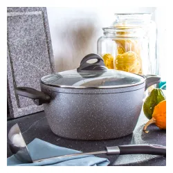 Garnek aluminiowy z pokrywką FLORINA LAVA GRAFITOWY 4,5 l