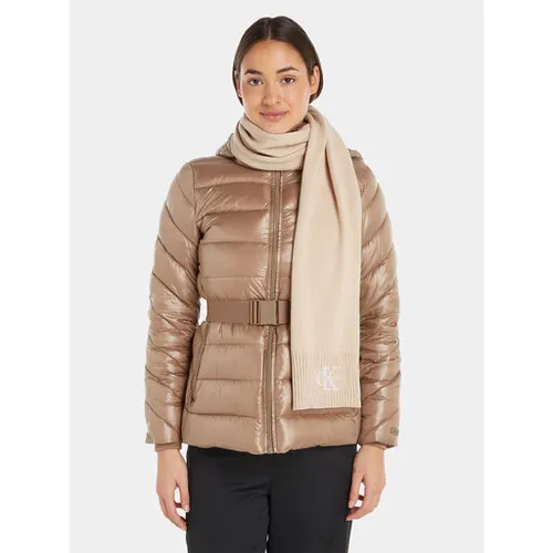 Calvin Klein Jeans Monologo Embro tricot eșarfă K60k611262 Fildeș YBI