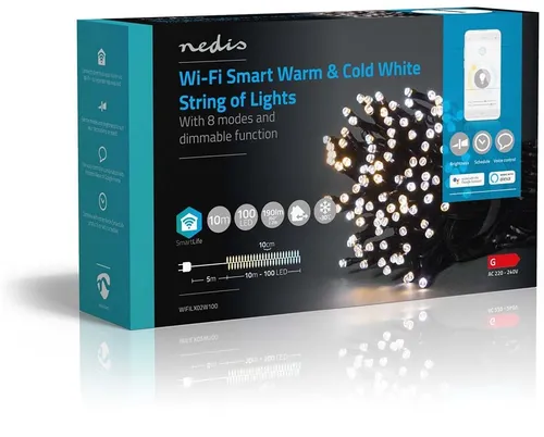 Lampki choinkowe LED NEDIS WIFILX02W100 10 m Sieciowe