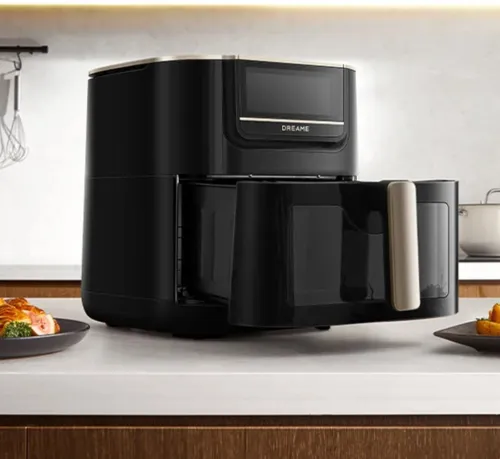 Air Fryer Frytkownica beztłuszczowa DREAME AF30 Czarny 7l z okienkiem do obserwacji postępów gotowania
