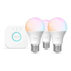 Inteligentna żarówka LED PHILIPS HUE 929004235411 E27 8W Bluetooth, ZigBee (3 szt.) + Mostek