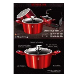 Garnek granitowy 28 cm Berlinger haus bh-1258 red metallic line 1szt