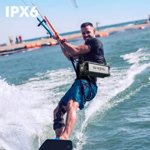 Głośnik mobilny W-KING D8 Czarno-srebrny