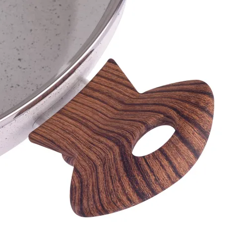 AMBITION Nature 28 cm biała - patelnia nieprzywierająca z pokrywką