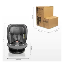 Автокресло Caretero Mokki I-Size, 40-150 cm, 0-36 kg, черно-розовый