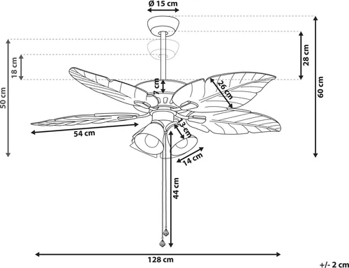 Wentylator Beliani Wentylator sufitowy srebrny GILA