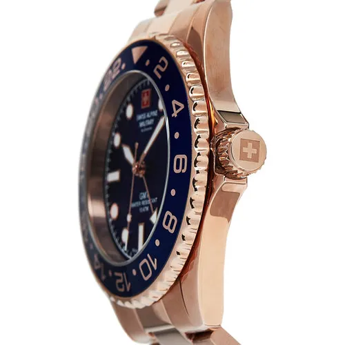 İsviçre Alpine Askeri Saati 7052.1165 Blue / Rose Gold / Rose Gold