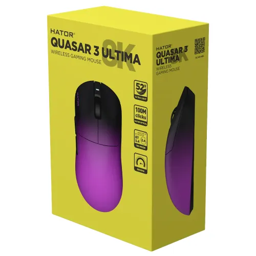 Myszka gamingowa Hator Quasar 3 Ultima Czarno-Fioletowy