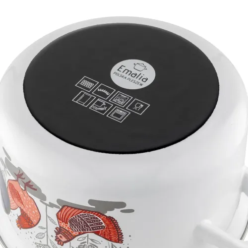 Garnek emaliowany z pokrywką EMALIA POLSKA PLESZEW RUBINKA 2,6 l