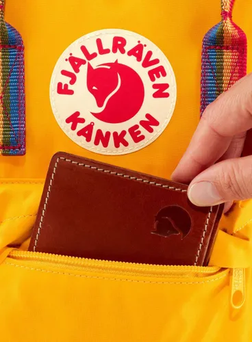 Fjallraven Kanken Gökkuşağı Mini sıcak sarı sırt çantası / gökkuşağı deseni