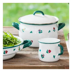 RIESS Country Gmundner Streublumen 1,5 l - garnek emaliowany z pokrywką