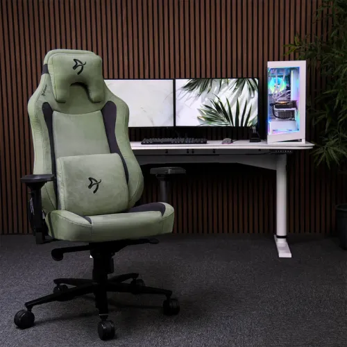Fotel Arozzi Vernazza Supersoft Forest Green Gamingowy do 145kg Tkanina Zielony