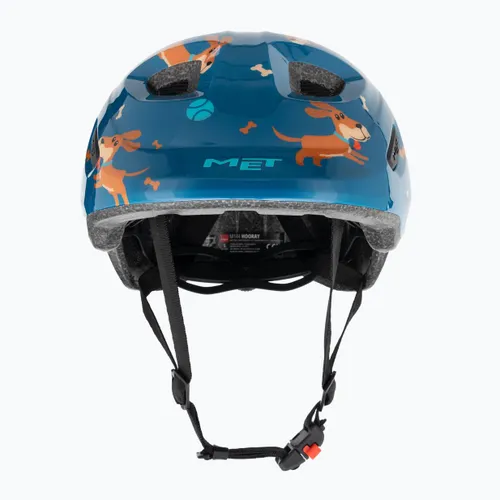 Kask rowerowy dziecięcy MET Hooray blue teckel glossy