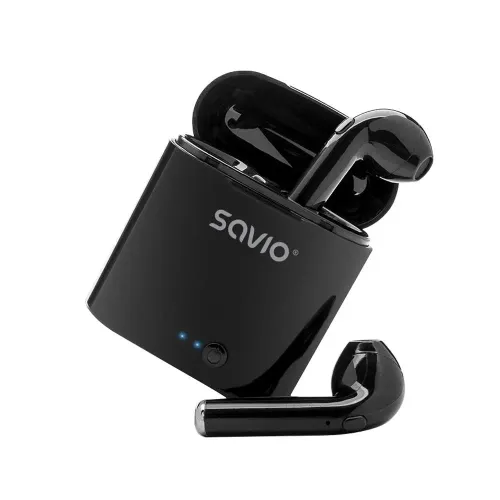 Słuchawki bezprzewodowe Savio TWS-02 Dokanałowe Bluetooth 5.0 Czarny